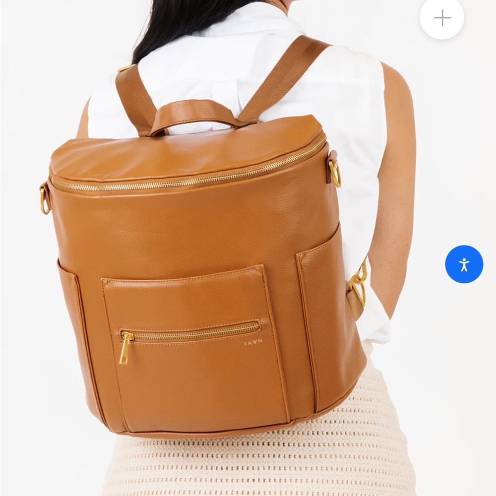 Fawn Design diaper bag leather